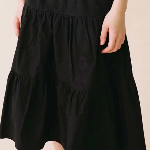 버터플라이 셔링 스커트(블랙)
