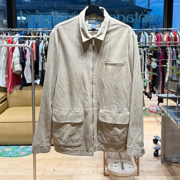 폴로 랄프로렌 베이지 스웨이드 워크 자켓 