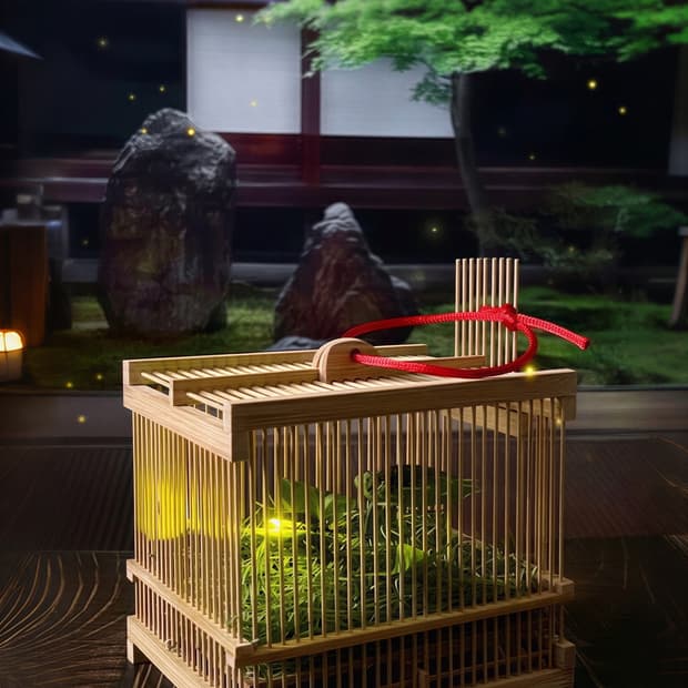 대나무 반딧불이 오브제 무드등 일본 빈티지 소품