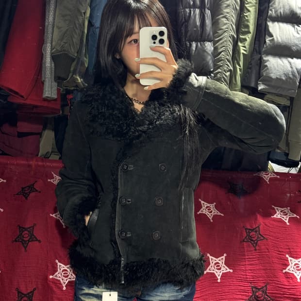 띠어리 스웨이드 양털 무스탕자켓