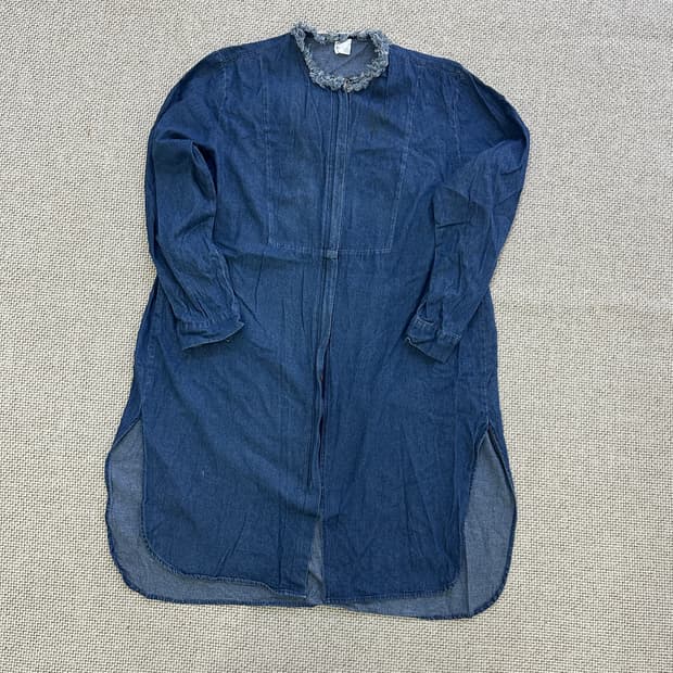 실측확인 빈티지 여성 데님 셔츠 원피스 0421D