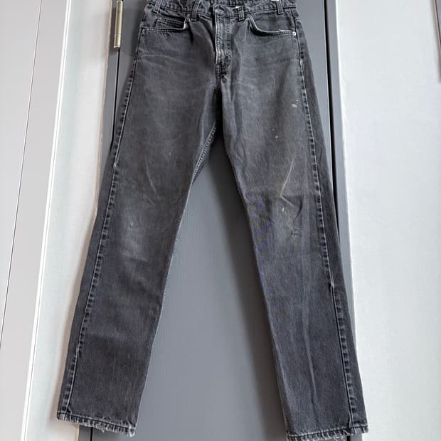 (33x32, 실측 31) 90s 리바이스 505 오렌지탭 빈티지 흑청 