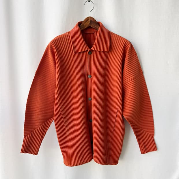 이세이 미야케 옴므 플리세 오버사이즈 플리츠 코치 자켓 오렌지 2사이즈