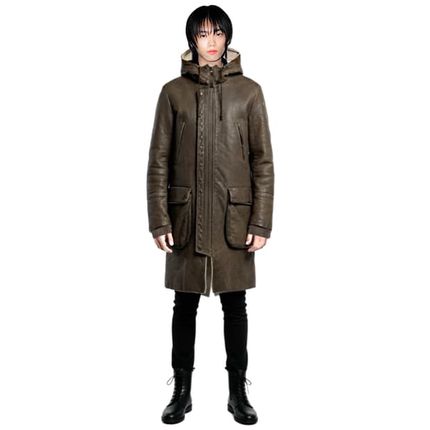 ( 유일매물) Salvatore Santoro 후디 레더 코트