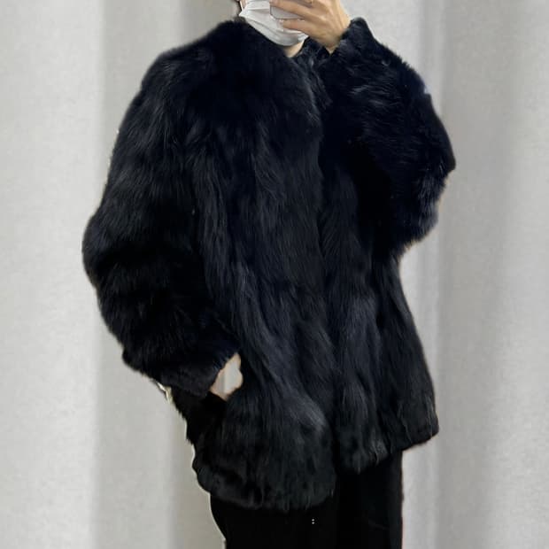 SAGA Fox fur jacket (navy)