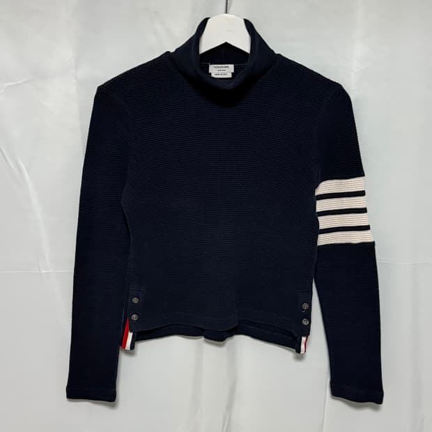 [S+급/36] 톰브라운 터틀넥 목폴라 여성 니트 네이비