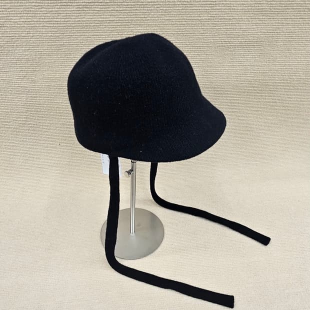 빔즈 울 혼방 리본 캡 - 블랙