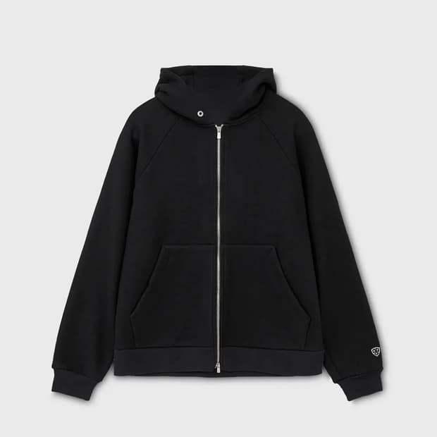 헤리티지플로스 메리노울 후드 집업 (집업 후디) 미디움 블랙 새상품