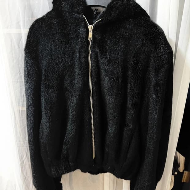 헬무트랭 블랙 퍼 후드 집업 S