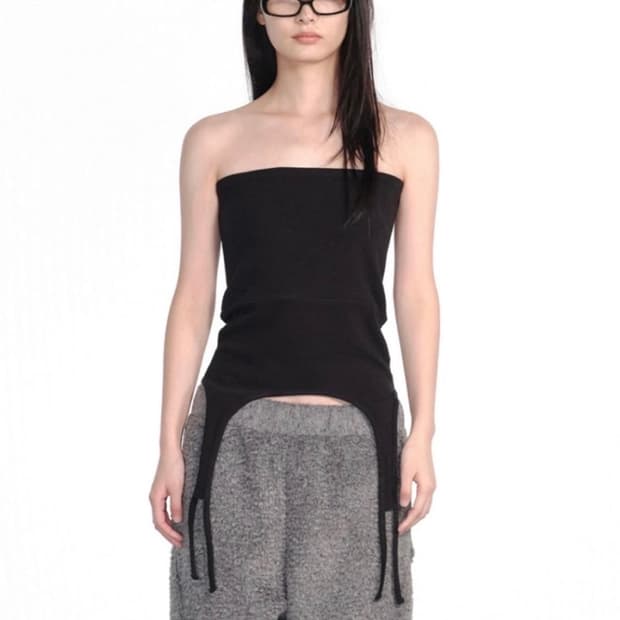 세릭 GARTER COTTON SKIRT / BLACK