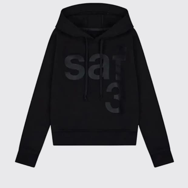 사파리스팟 1/2 후드티 블랙 (2사이즈)