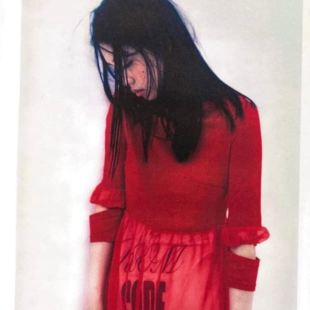 샵페어리 쉬폰 러플 미디 드레스 (red)