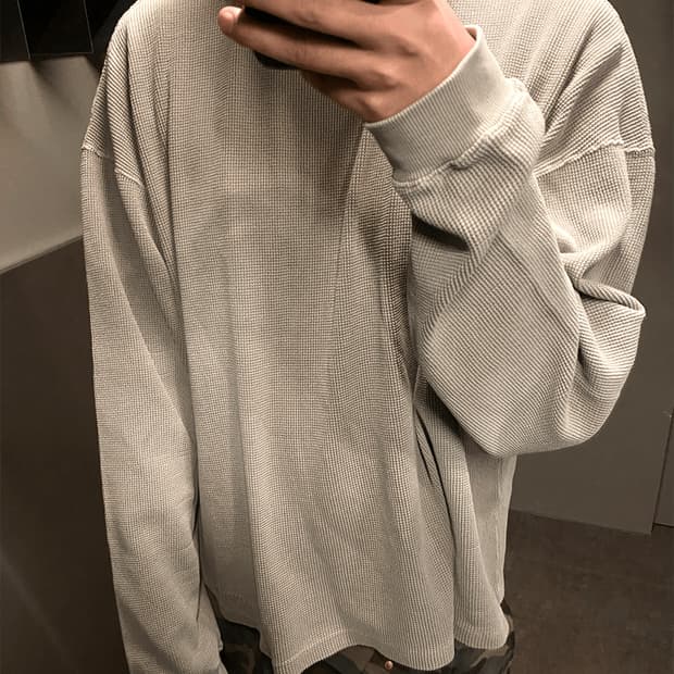 언더마이카 와플 롱슬리브 샌드 2size