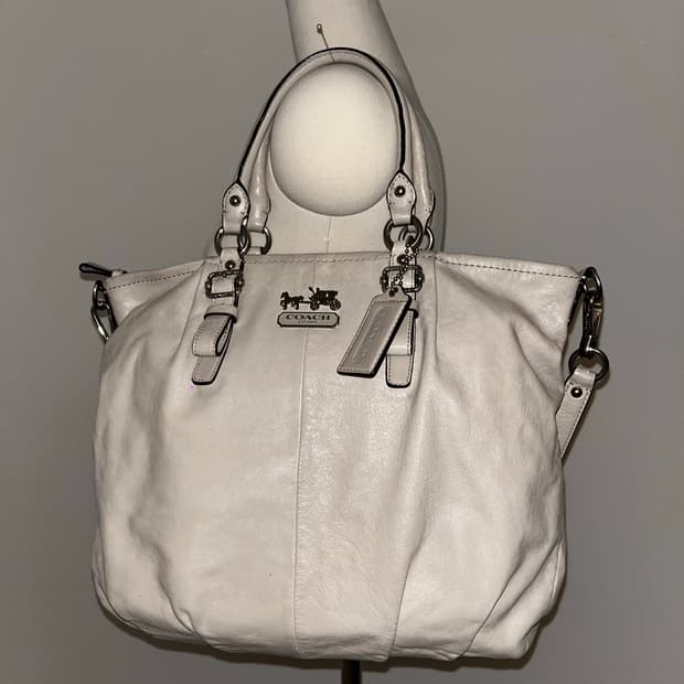 Coach Cream Gray Shoulder Bag
