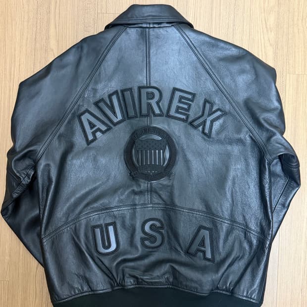 아비렉스 라이트 시그니처 가죽자켓 올블랙