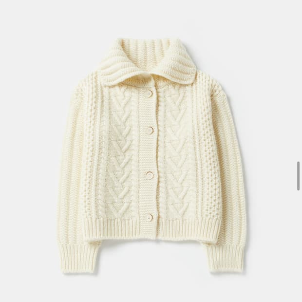 오디에르 세라 케이블 울 헤비 가디건