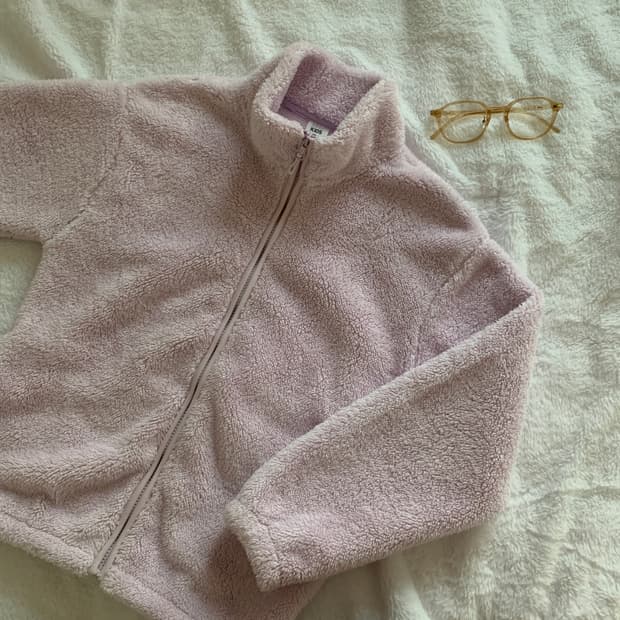 탑텐키즈 플리스 집업 후리스 점퍼 연보라 150