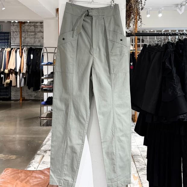 이자벨마랑 에뚜왈 카키 질예 코튼 팬츠