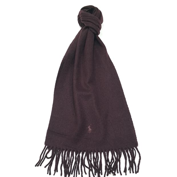 MX484 폴로 00s 이태리판 울 포니자수 다크버건디 머플러 목도리
