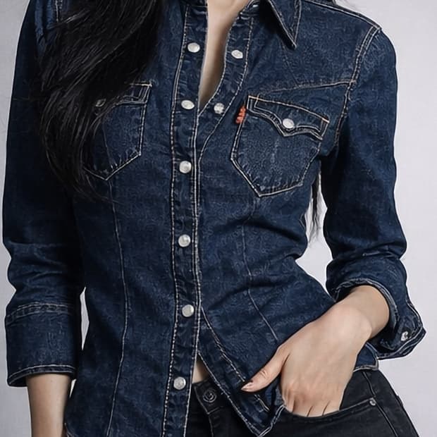 리바이스 여성 데님 웨스턴 셔츠