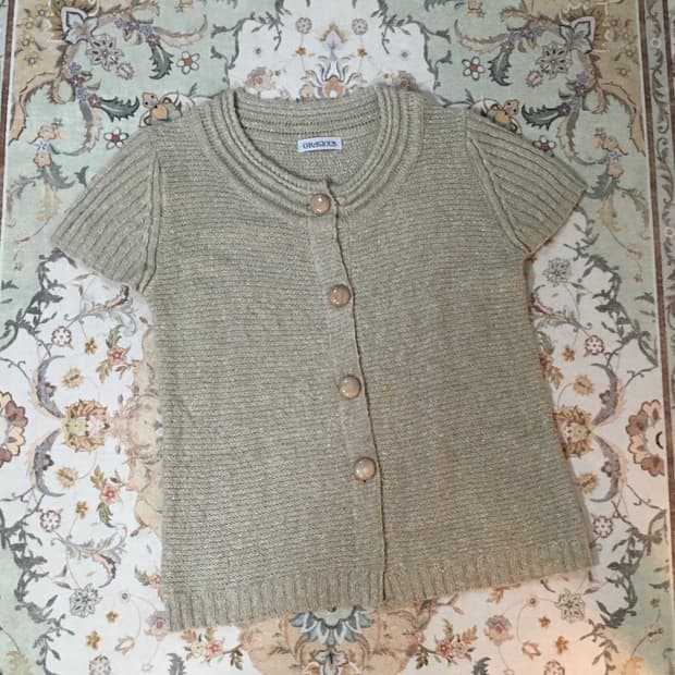 세이지 반팔니트 가디건