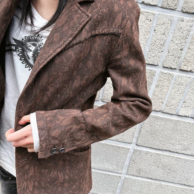 토네이도 마트 파이톤 패턴 웨스턴 블레이저