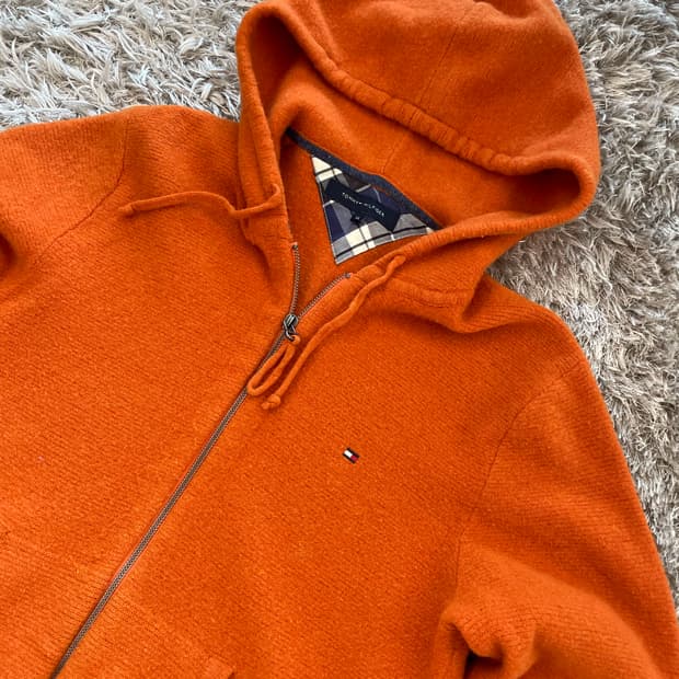 정품 타미힐피거 니트후드집업 xl