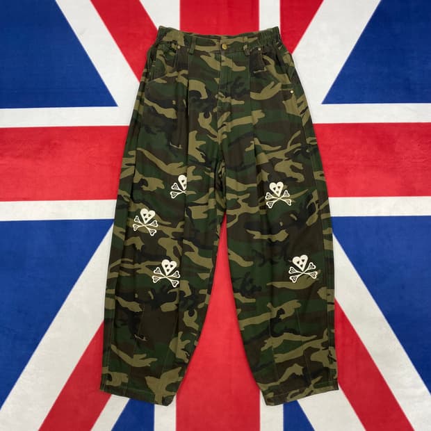  글랙 벌룬핏 하프밴딩 카모팬츠 여성S 