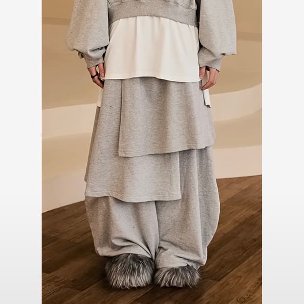 레큘리 스웻스커트팬츠 그레이