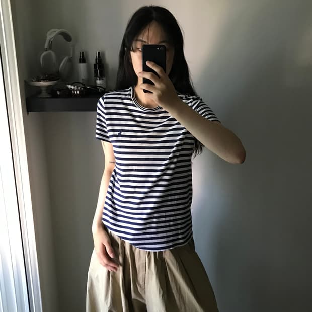 폴로 랄프로렌 포니로고 스트라이프 네이비 반팔티