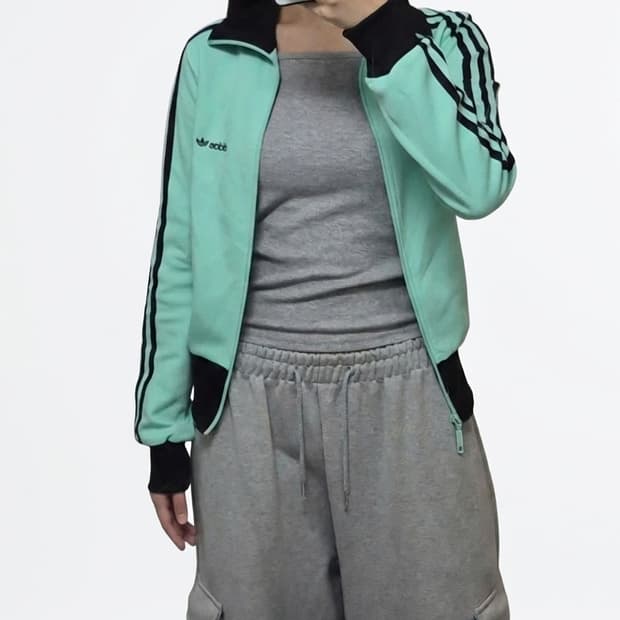 💥대대장급💥아디다스 베켄바우어 트랙탑 져지집업 민트/희귀 딱붙핏