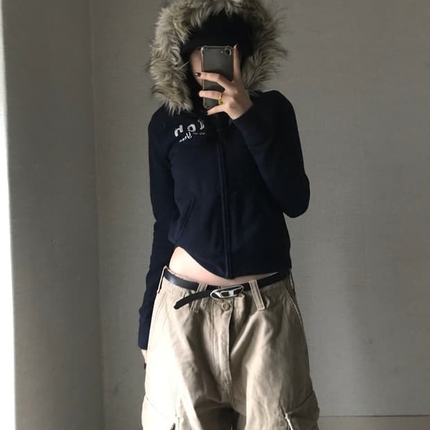 아베크롬비 네이비 울프죠 후드집업