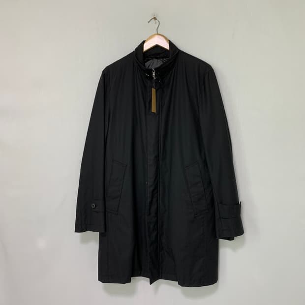 로로피아나 스톰시스템 벨티드 모크넥 피쉬테일 바람막이 코트 블랙 L