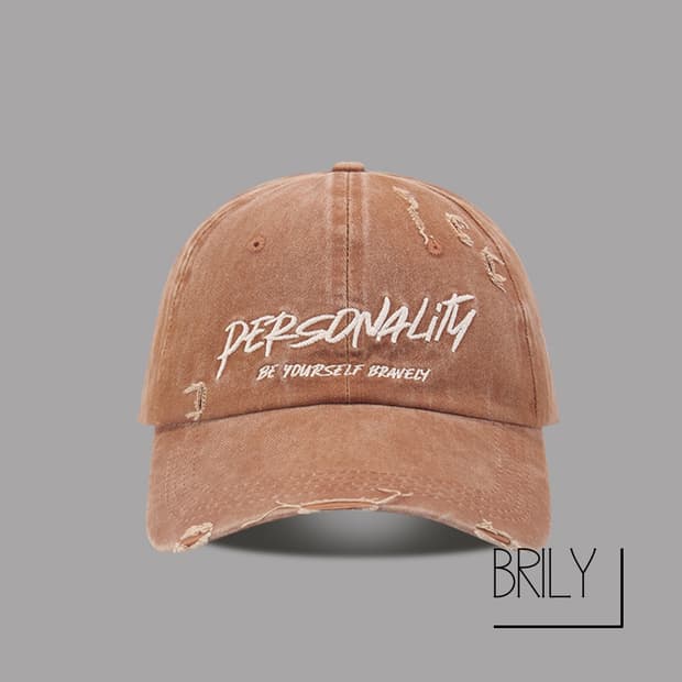 [Unisex] Personality 빈티지로고 자수 피그먼트 워싱 볼캡