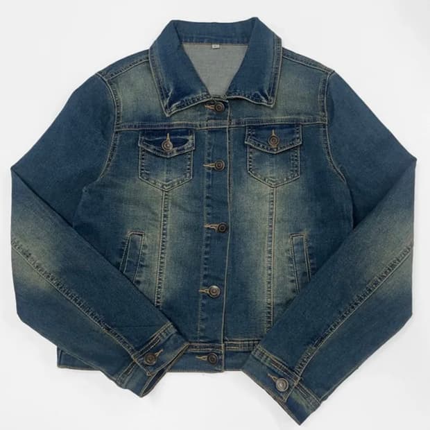 슬림핏 빈티지 워싱 데님 트리거 청자켓 