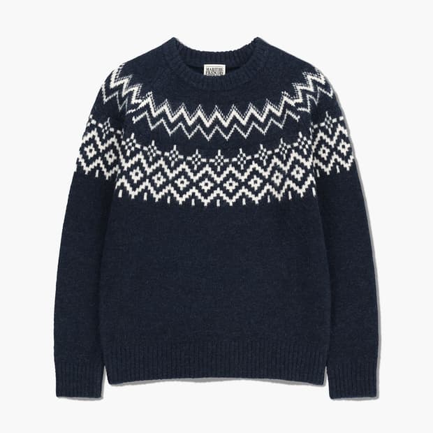 마리떼 페어아일 니트 네이비 L (새상품)