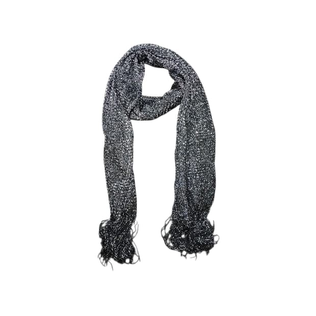 갸루 은빛 블랙 스카프