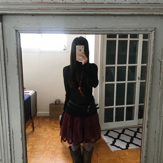 vintage black see-through top