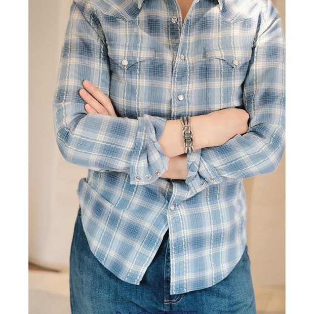 RRL 우먼 옴브레 웨스턴 셔츠 size : 2 ( 추천 44-55 )