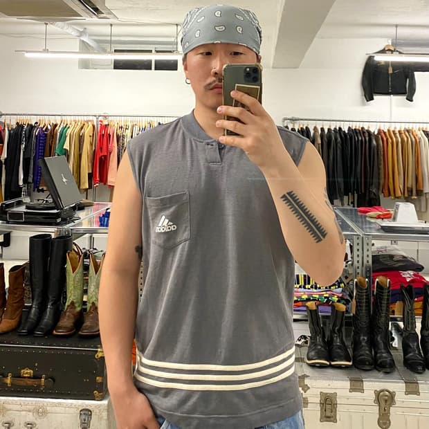 90’s ADIDAS henley neck sleeveless 헨리넥