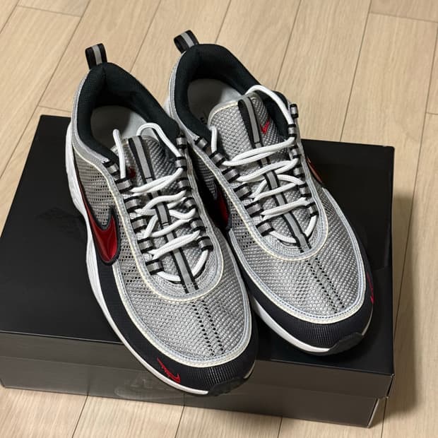 (285) 나이키 에어 줌 스피리돈 메탈릭 실버 스포츠 레드