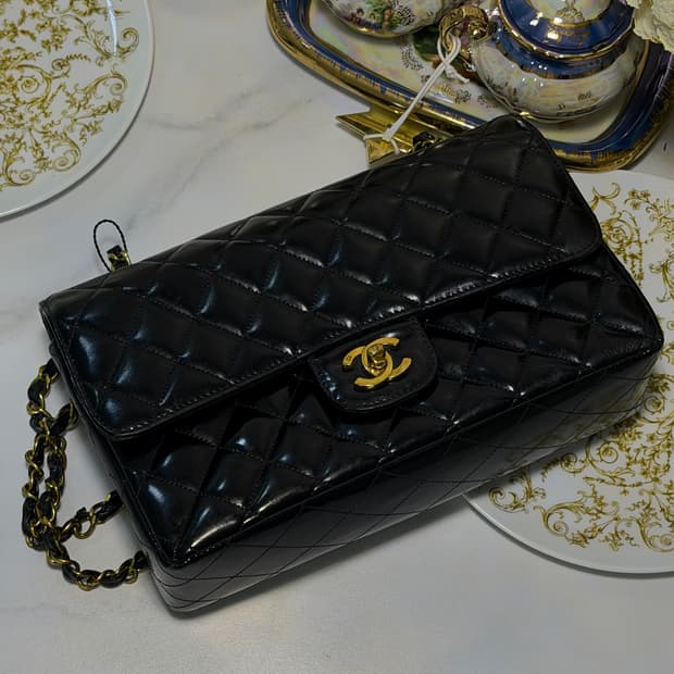 풀박)샤넬 24K도금 클래식 페인던트 플랩백