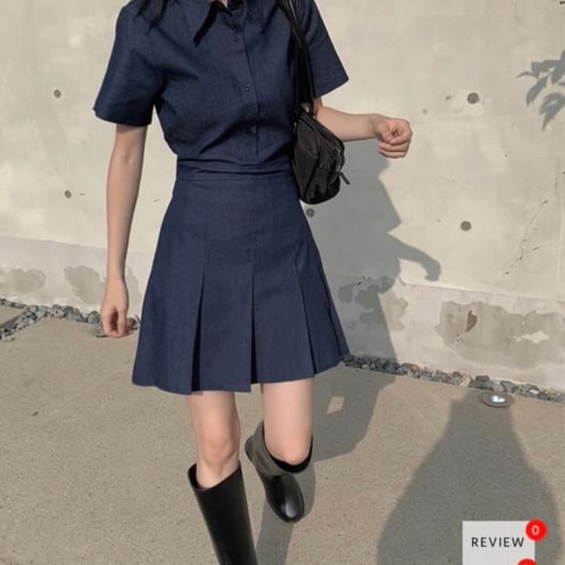 애니원모어 데님 원피스 