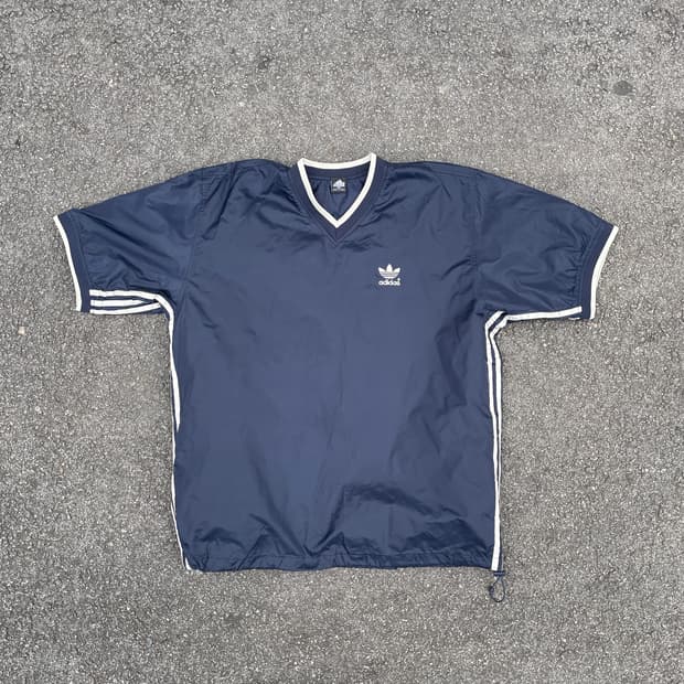 90s 아디다스 올드스쿨 웜업 트랙자켓 반팔 바람막이 XL