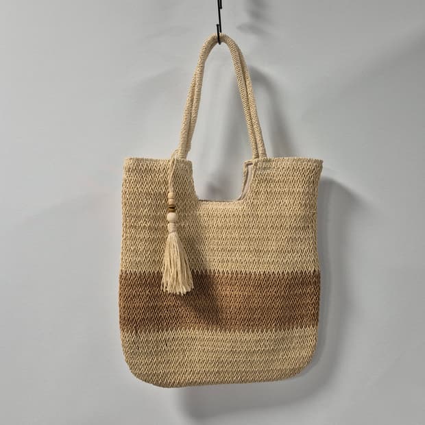 *무료배송* 보헤미안 라탄 태슬 여름 해변 토트백(상태A급)