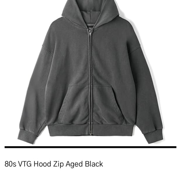 HTAE 80s VTG Hood Zip Aged Black