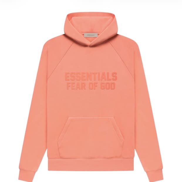 essentials coral 후드티 