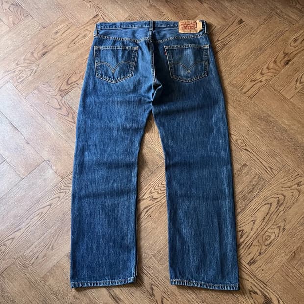 [36]00's 리바이스 501 빈티지 워싱 스트레이트 데님 팬츠