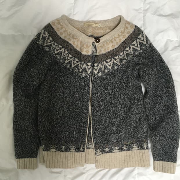 [크로커다일]일본빈티지 모리걸 미사st 노르딕 우드단추 가디건