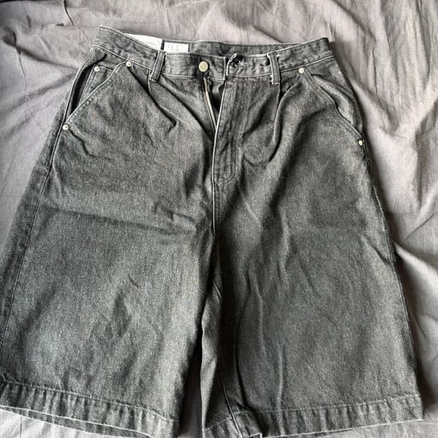 유스 데님 하프팬츠 블랙 M사이즈